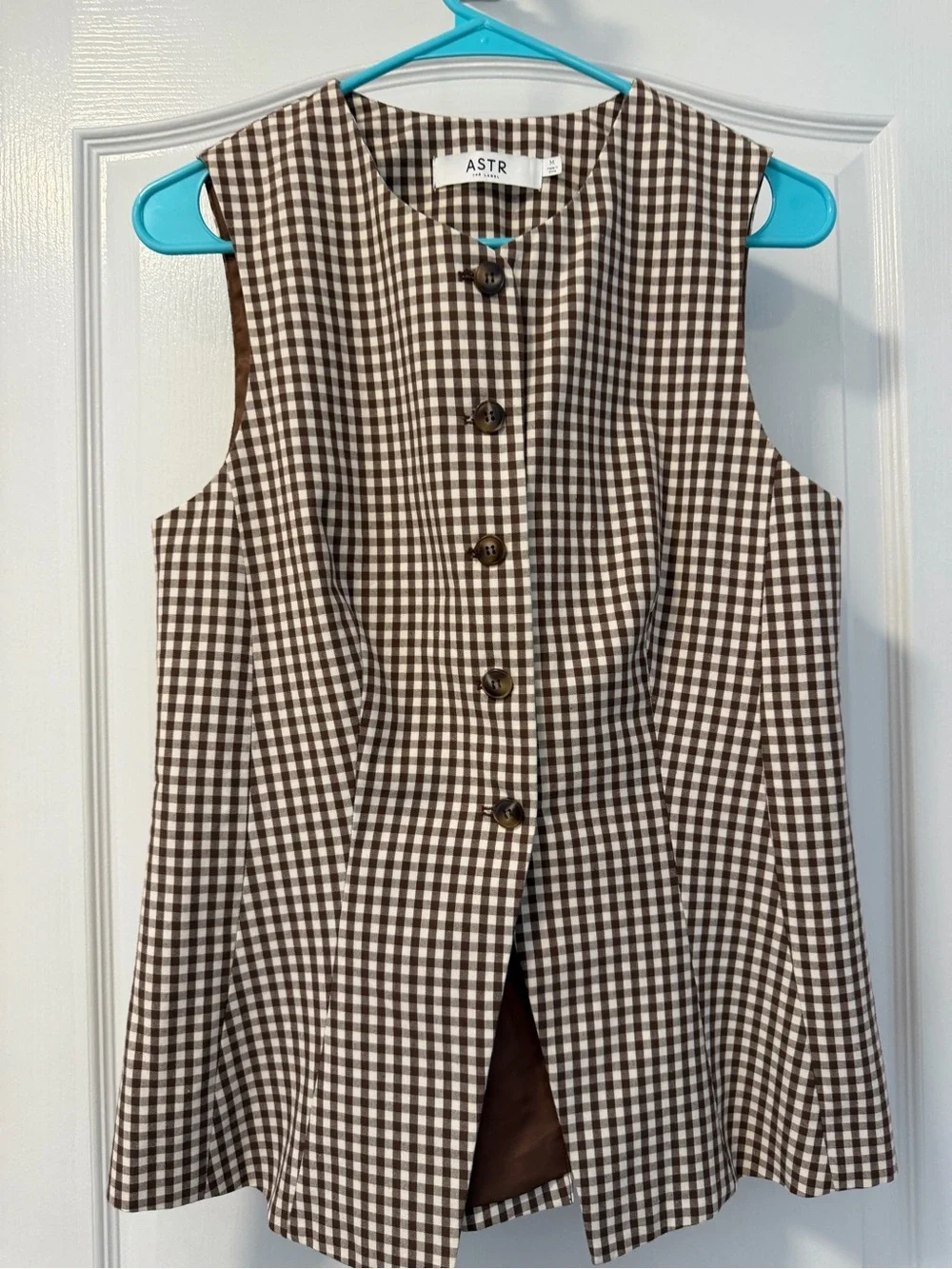 Karan Gingham Longline Vest - Picture 2 of 4